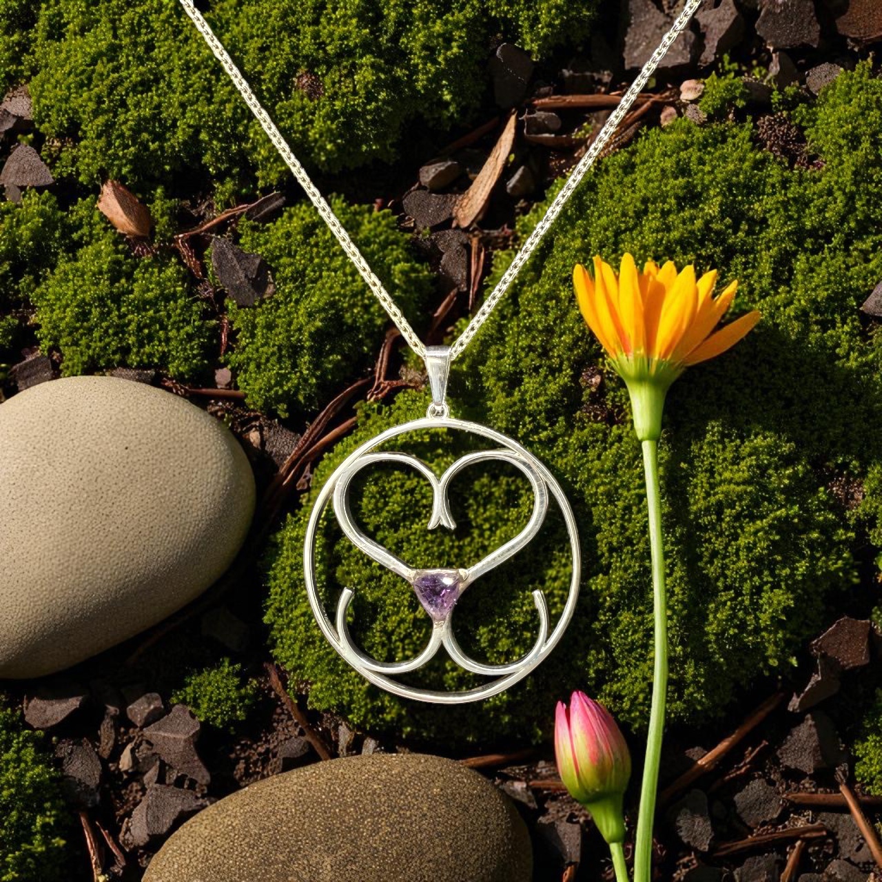 Unity Starlight Silver Necklace – Amethyst - Image 3